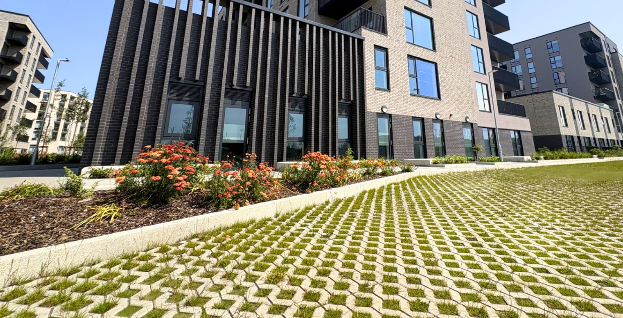 permeable climagrid paving in professional setting
